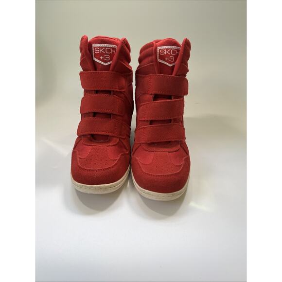 Vintage SKCH+3 Womens Isabel Marant Style Wedge High Top Sneakers Sz 6 Red - Picture 6 of 9